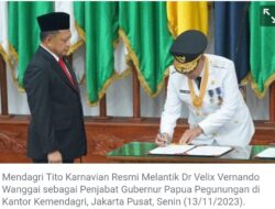 Mendagri Lantik Velix V Wanggai sebagai Pj Gubernur Papua Pegunungan